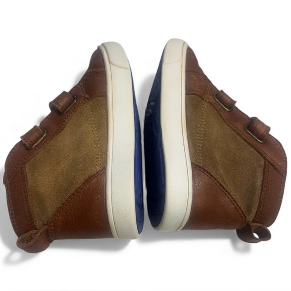UGG Brown and Tan Kids Leather Boots Size 9 - Picture 3 of 7
